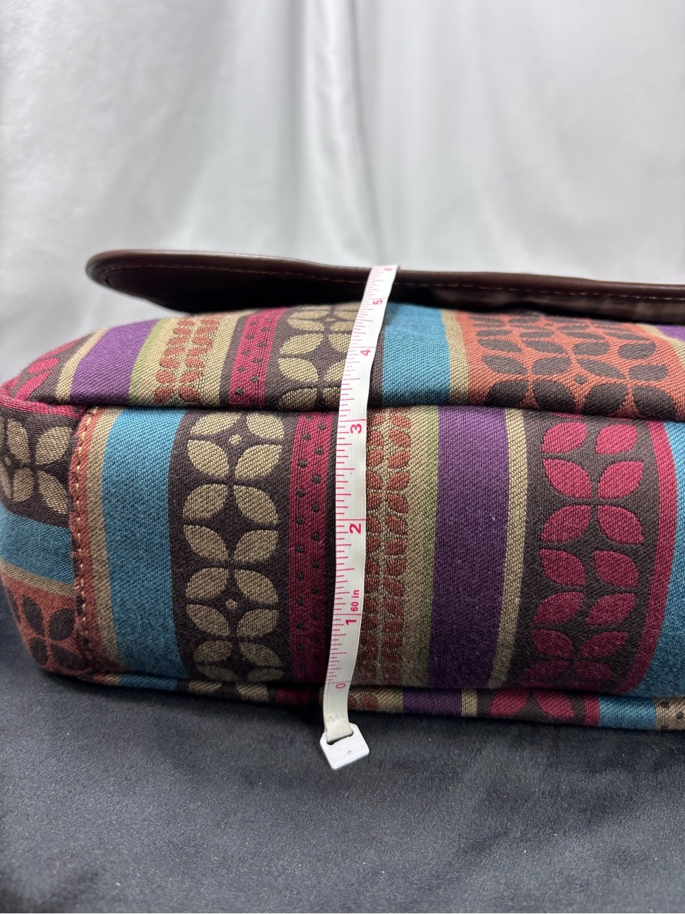 FOSSIL Vintage Y2K Multicolor Canvas Crossbody Messenger Bag Boho Festival - Picture 12 of 14